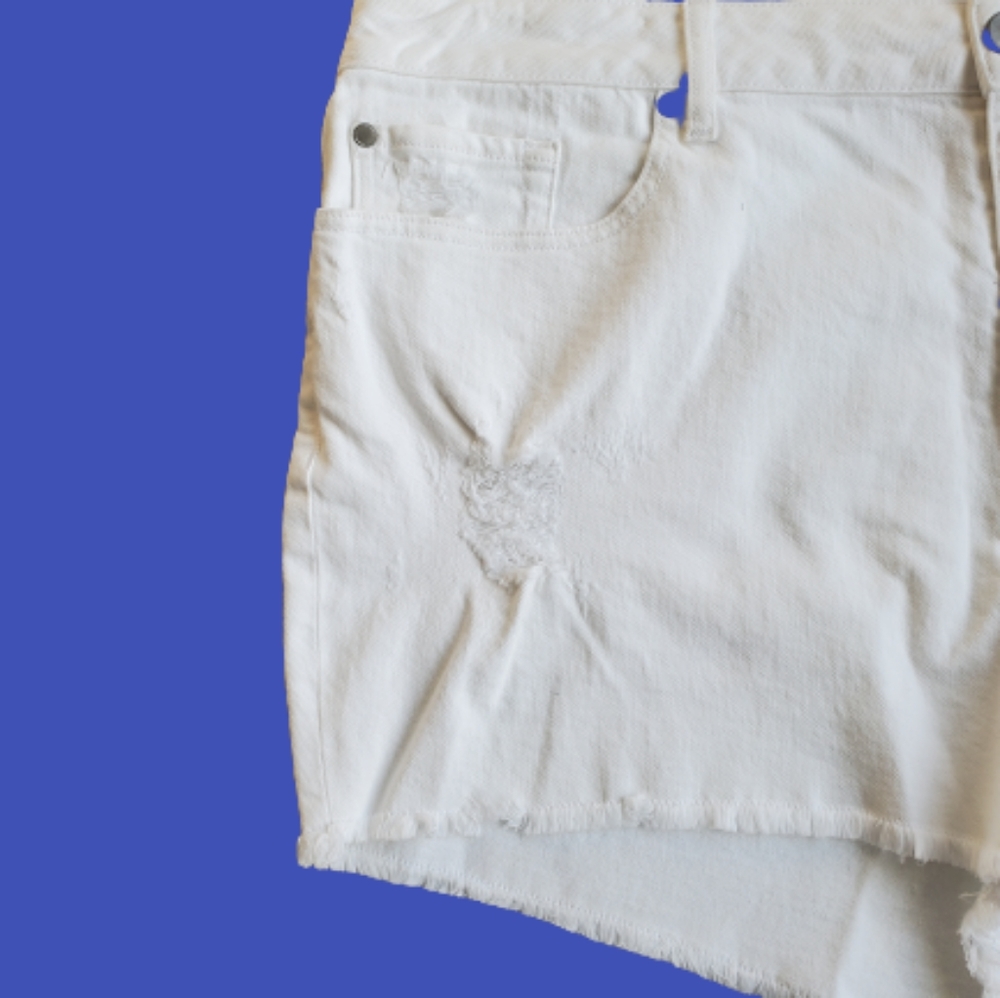 Torrid plus vintage stretch denim high rise distressed shorts, 26/ 49", … - Picture 7 of 15